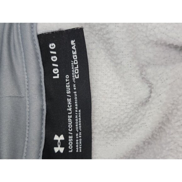 Under Armour Loose‎ Cold Gear Hooded Sweatshirt Size Large Gray Pink Hoodie - Picture 4 of 6